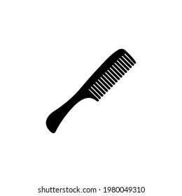 Hair comb or rake comb solid black line icon. Hairdresser sign. Hair fixing concept. Trendy flat isolated symbol: illustration, logo, mobile, app, emblem, design, web, dev, ui, ux. Vector EPS 10