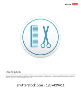 Hair Comb and Scissor Icon Hexa White Background icon template - Free vector icon