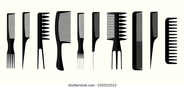 hair comb set vector isolated