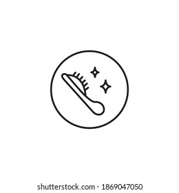 Hair comb simple thin line icon vector illustration