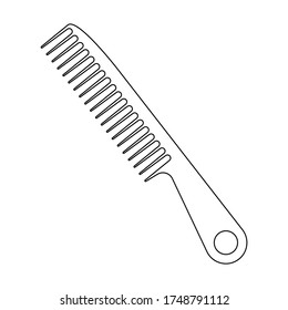 Hair comb for styling and combing hair - Line art vector icon for apps and websites