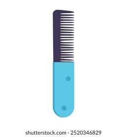 Pente de cabelo com dente em design plano. Ferramenta clássica para cortar o cabelo. Ilustração vetorial isolada.