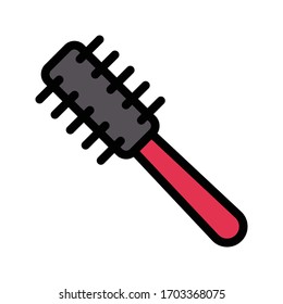 hair comb vector flat color icon 