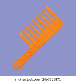 Hair Comb vector icon. Wooden hair Comb illustration. wooden hair comb hair dresser vector icon