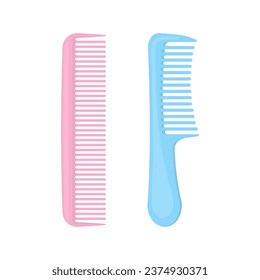 Hair combs flat vector illustration on white background