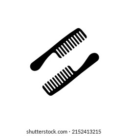 Hair combs vector icon. Hairbrush silhouette isolated on white background.
