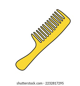 Hair combs vector icon hand drawn. Hairbrush silhouette isolated on white background.