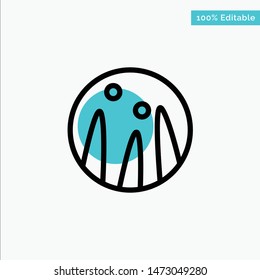 Hair Conditioning, Hair Therapy, Hair Treatment turquoise highlight circle point Vector icon