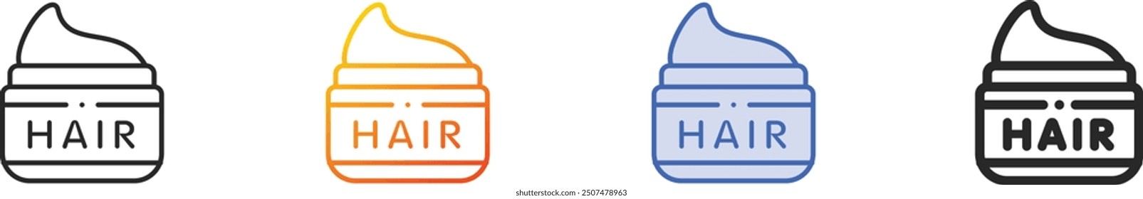 hair cream icon.Thin Linear, Gradient, Blue Stroke and bold Style Design Isolated On White Background