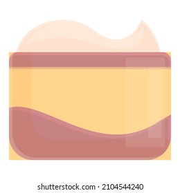 Hair cream jar icon cartoon vector. Cosmetic lotion. Tube lid