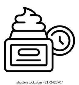 Hair Cream Jar Icon Outline Vector. Tool Care. Salon Haircut