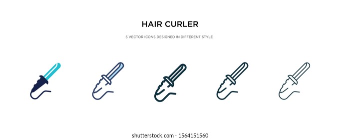 hair curler icon in different style vector illustration. two colored and black hair curler vector icons designed in filled, outline, line and stroke style can be used for web, mobile, ui