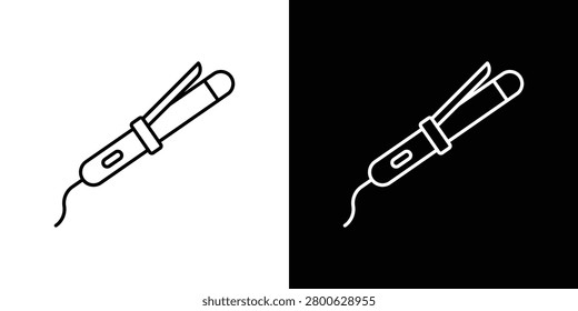 Hair curler icon graphics editable linear strokes