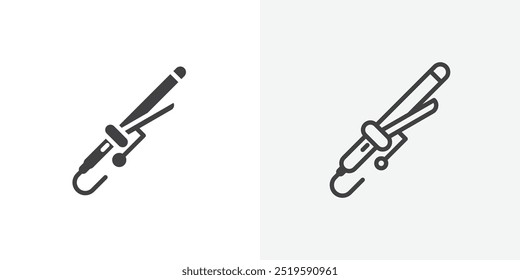 Hair curler icon. solid filled and stroke thin line style eps 10