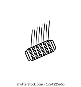 hair curler line illustration icon on white background