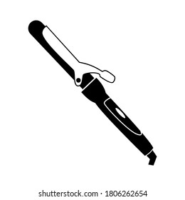 Hair curler vector icon isolated on white background.