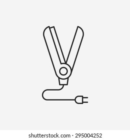 Hair curlers line icon