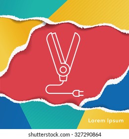 Hair curlers line icon