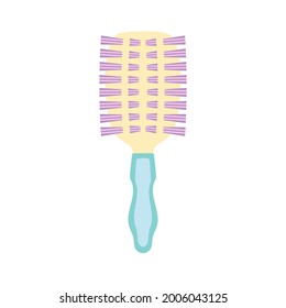 hair curling comb icon, cartoon comb isolated on white background, tool for hairdresser