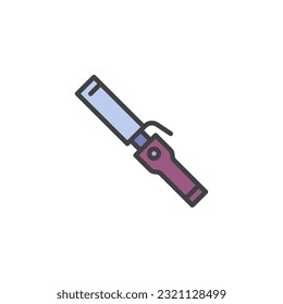 Hair curling filled outline icon, line vector sign, linear colorful pictogram isolated on white. Symbol, logo illustration. Vector graphics