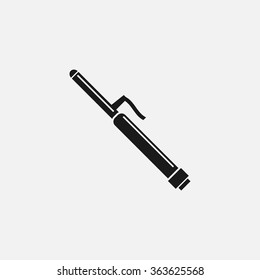 hair Curling iron flat black icon