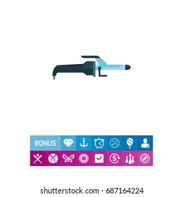 Hair curling iron vector icon
