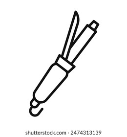 Hair Curling Wand Icon Perfect for Beauty and Haircare Tools