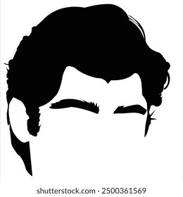 Hair Cut black art and vector illustration, new hair style 