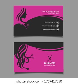 Hair Cut Business Card design vector Template	