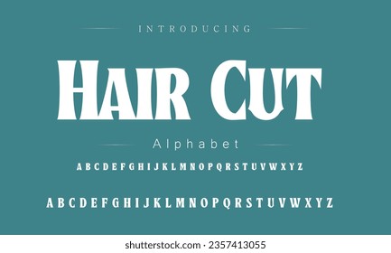 Hair Cut Font. Alphabet. Script. Typeface. Label .Vintage typeface. For labels and different type designs