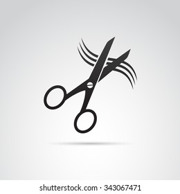 Hair cut icon isolated on white background. Vector art.