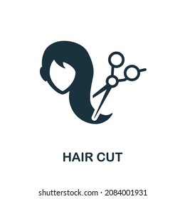 Hair Cut icon. Monochrome sign from hairdresser collection. Creative Hair Cut icon illustration for web design, infographics and more