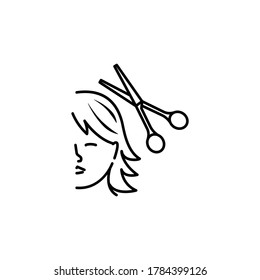 hair cut line icon. Signs and symbols can be used for web, logo, mobile app, UI, UX