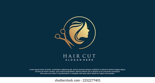 Haarschnitt-Logo mit kreativem Design-Symbol, Vektorgrafik