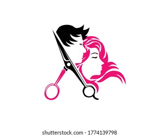 vector de logotipo de corte de pelo para salon, fotos de stock