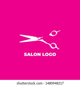 Hair cut and  salon flat vector logo template design