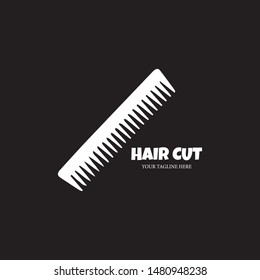Hair cut and  salon flat vector logo template design