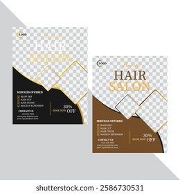 Hair cut salon flyer template design