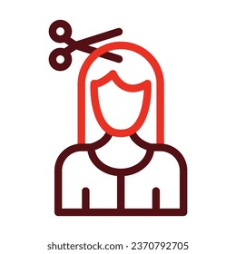 Hair Cut Vector Thick Line Two Color Icons For Personal And Commercial Use.
