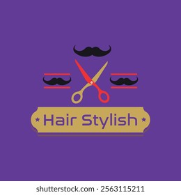 hair cutting and body hair removal logo design vector