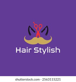 hair cutting and body hair removal logo design vector