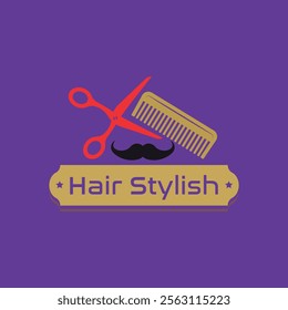 hair cutting and body hair removal logo design vector