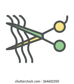 
Hair Cutting Colored Vector Icon
