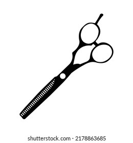 Hair Cutting Scissors Black and White Icon Design Element on Isolated White Background