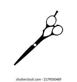 Hair Cutting Scissors Black and White Icon Design Element on Isolated White Background