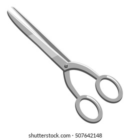 Hair cutting scissors icon. Gray monochrome illustration of hair cutting scissors vector icon for web