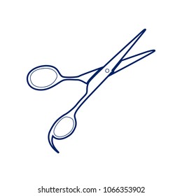 Hair cutting scissors sign. Vector. Flat style black icon on white.