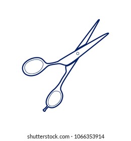 Hair cutting scissors sign. Vector. Flat style black icon on white.
