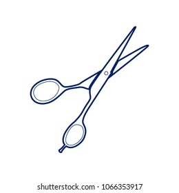 Hair cutting scissors sign. Vector. Flat style black icon on white.