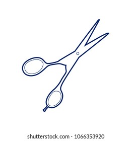 Hair cutting scissors sign. Vector. Flat style black icon on white.